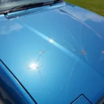 Car paint crack caused by sun damage