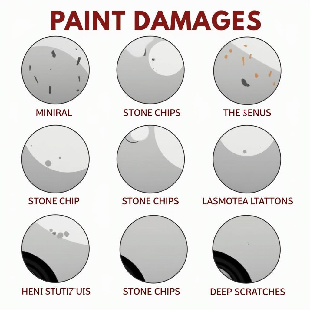 Different types of car paint damage