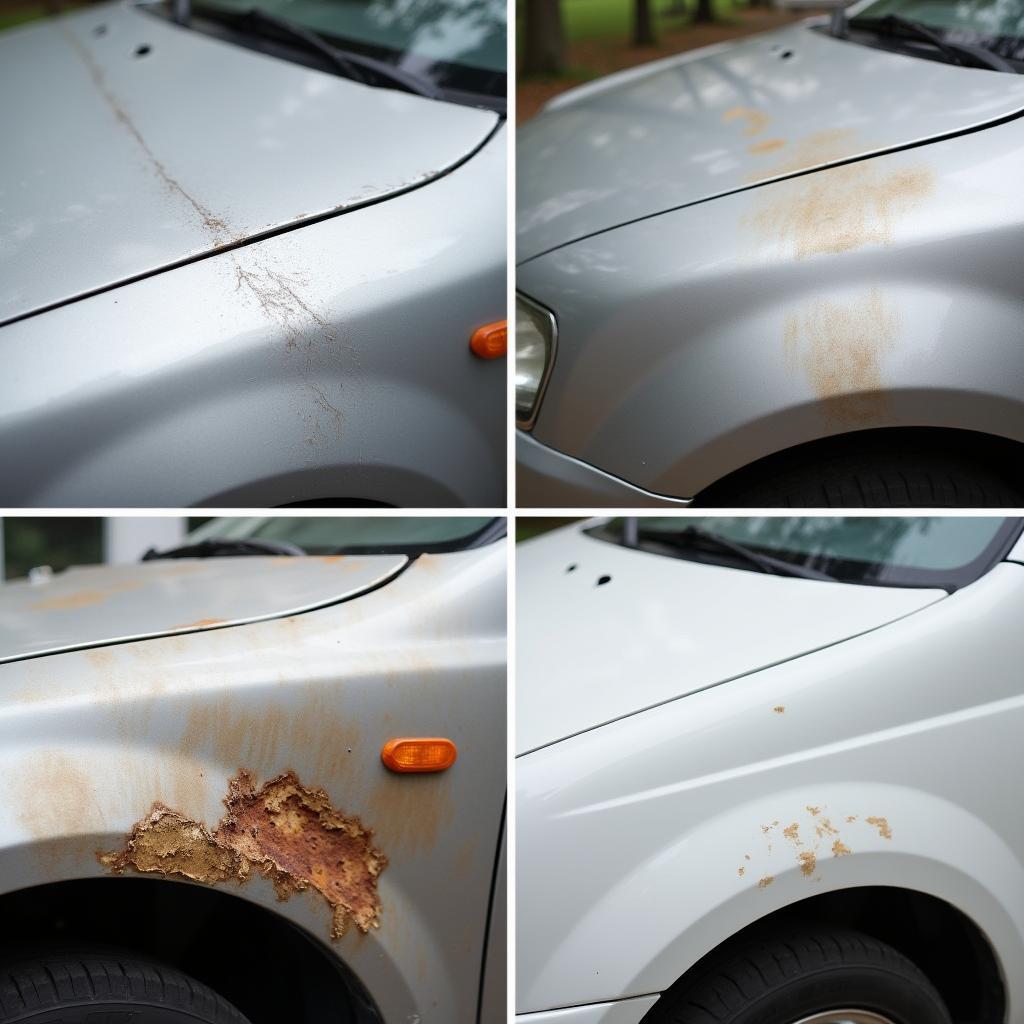 Different types of car paint damage common in Solihull.