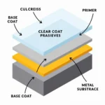 Diagram of car paint layers