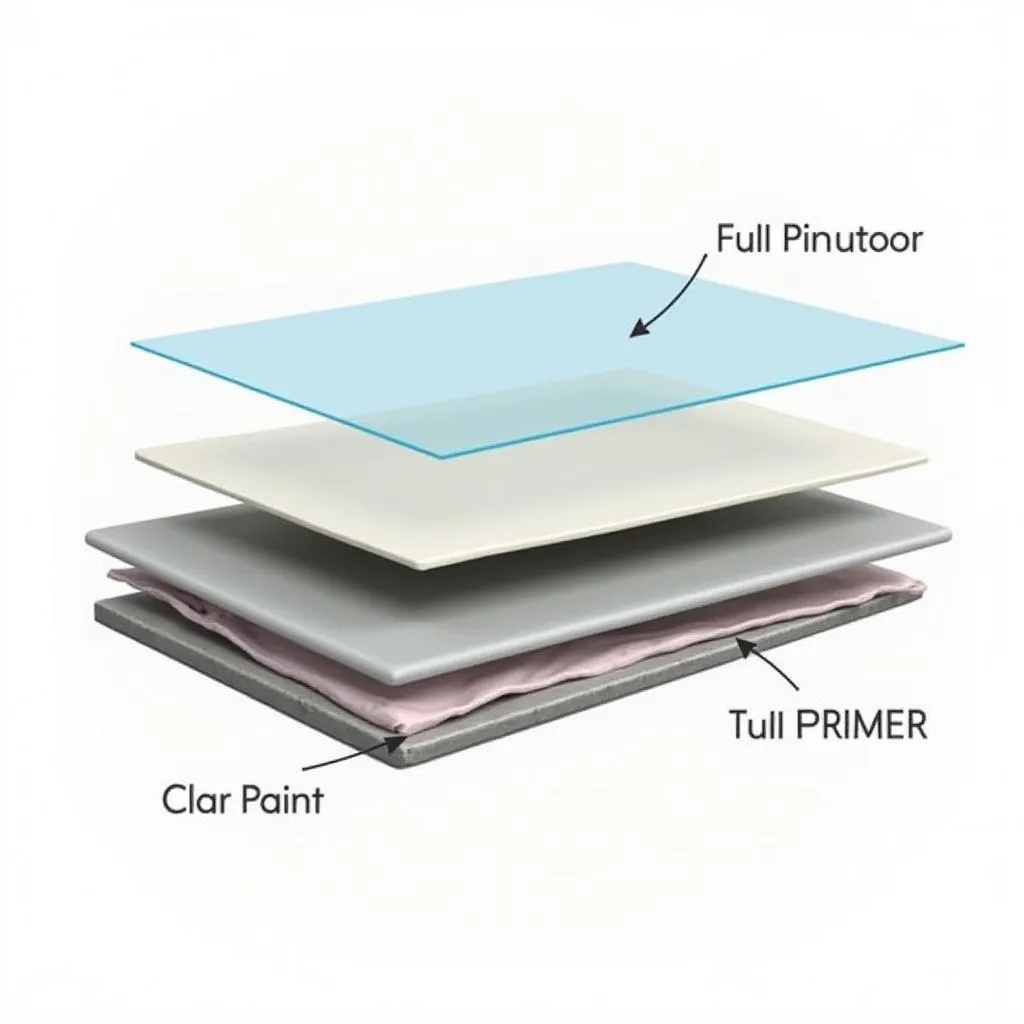 Diagram Illustrating Layers of Car Paint