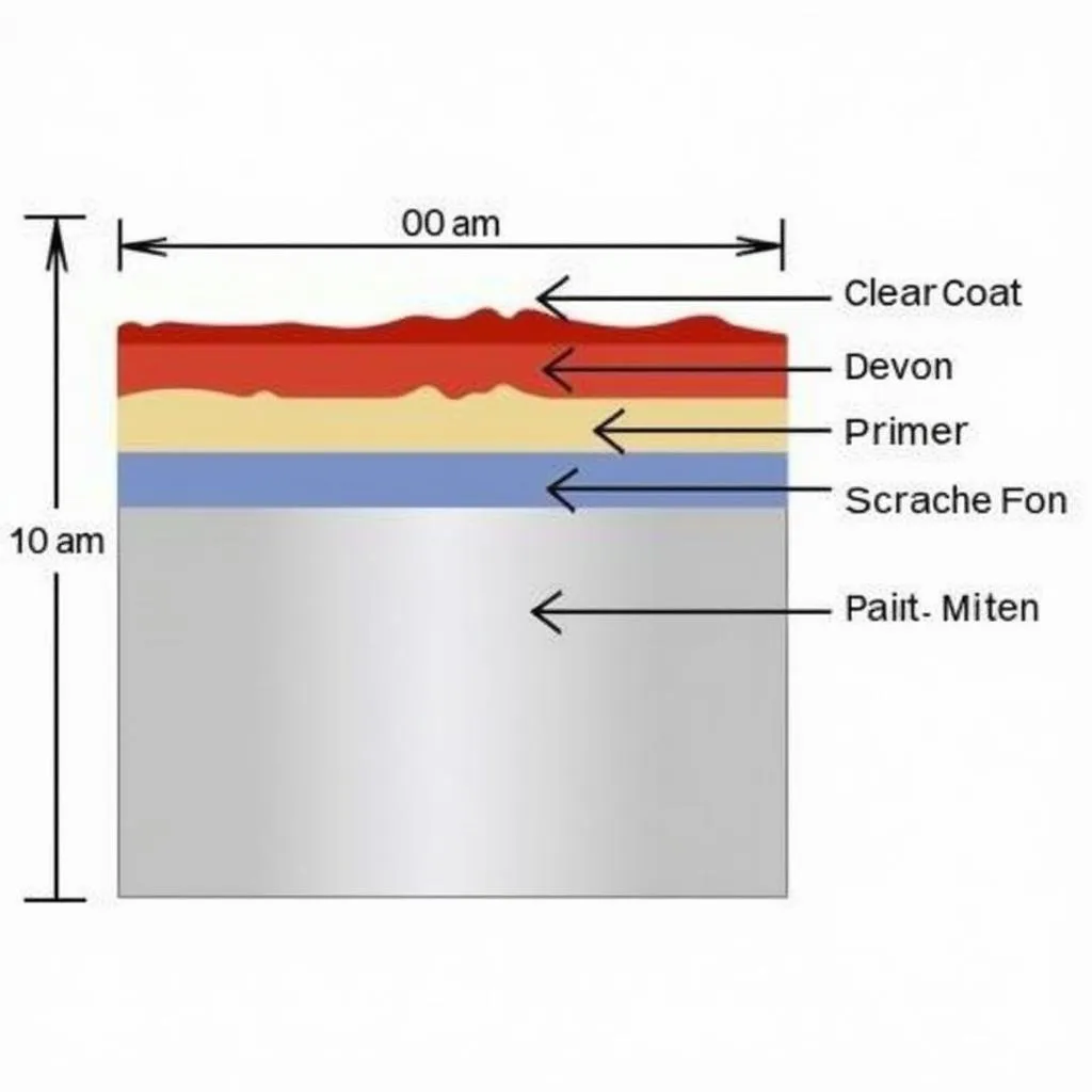 Diagram illustrating car paint layers