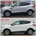 Car paint repair before and after in Caloundra