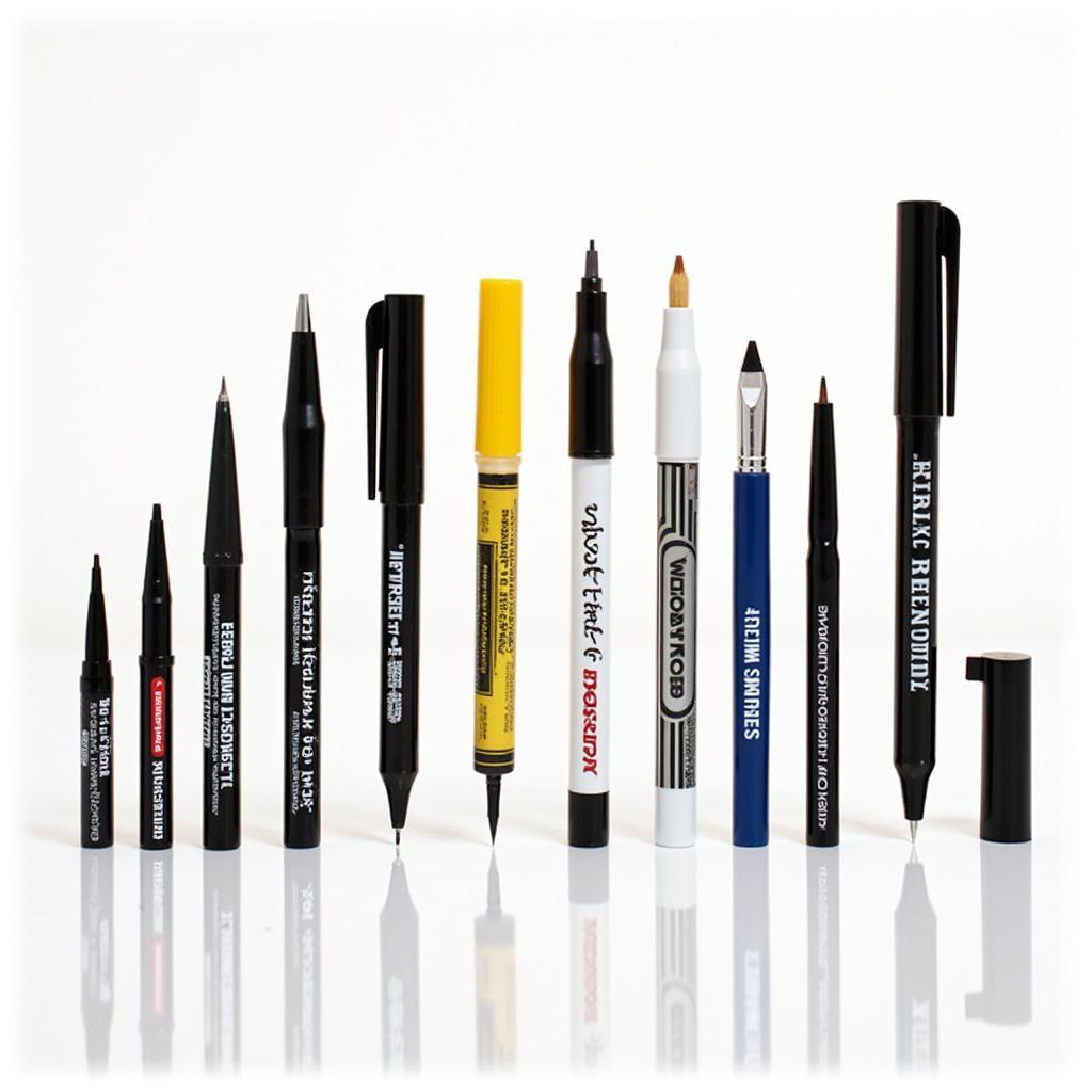 Different types of car paint repair pens