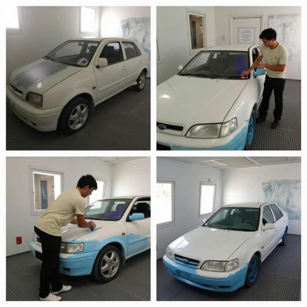 Car paint repair process in Tampa