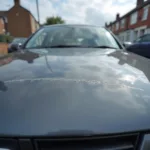 Close-up of a car paint scratch in Portsmouth