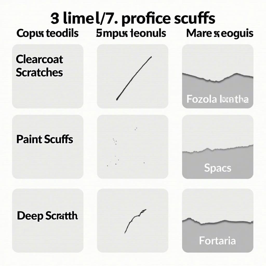 Different types of car paint scuffs