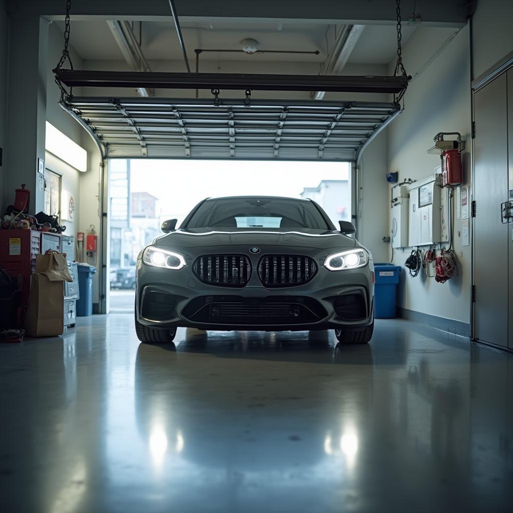 Car Safely Parked inside a Garage 