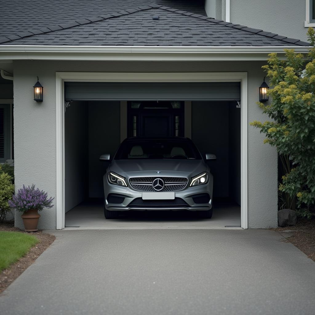 Car Parked in Garage