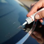 Applying Car Rear Window Repair Kit