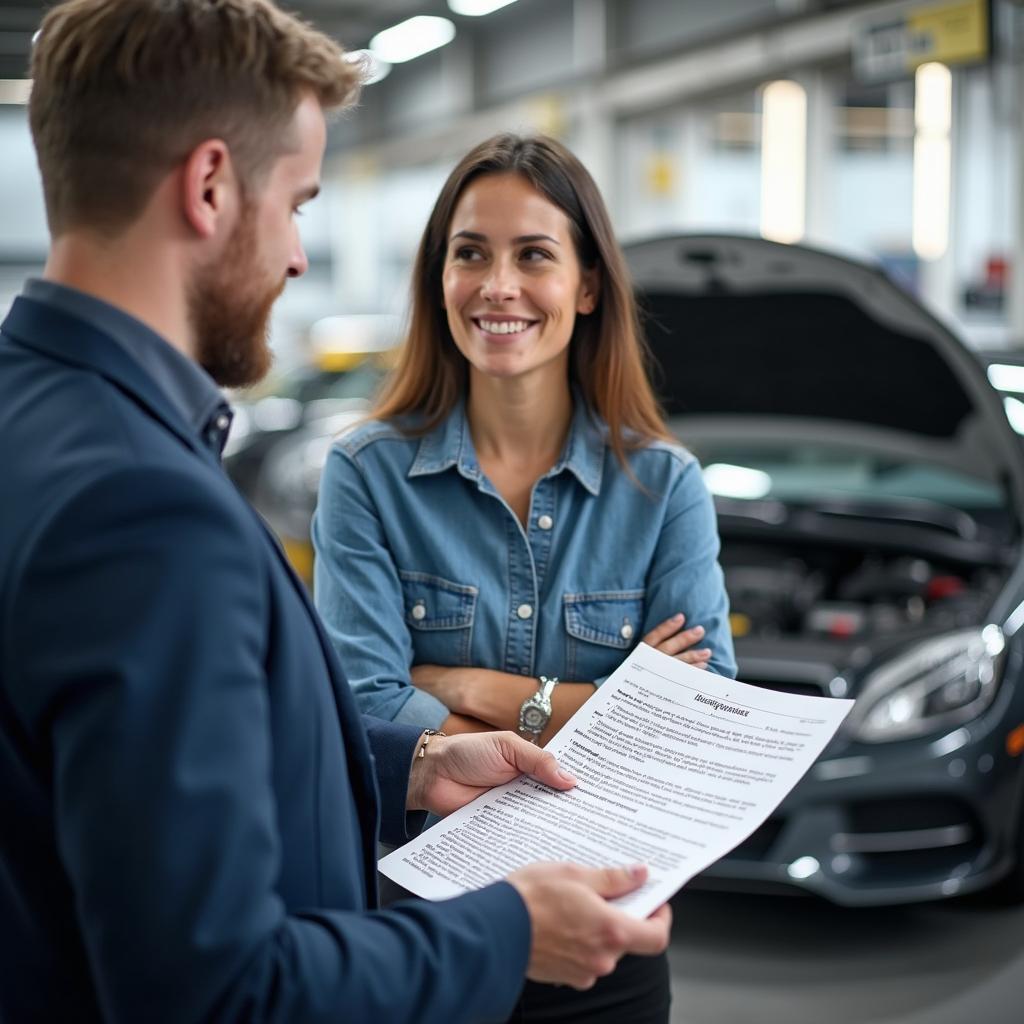  Discussing car repair insurance in Aylesford