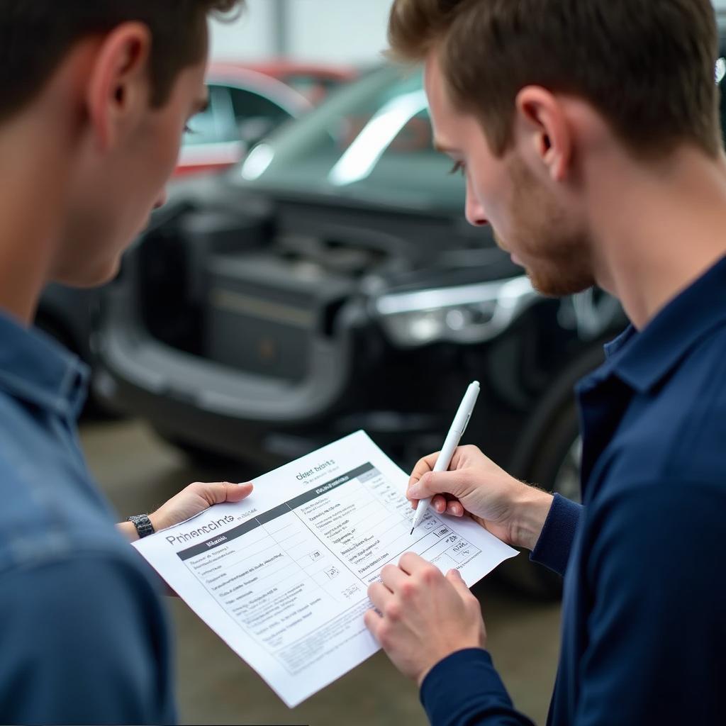 Reviewing Car Repair Estimates in Alrewas