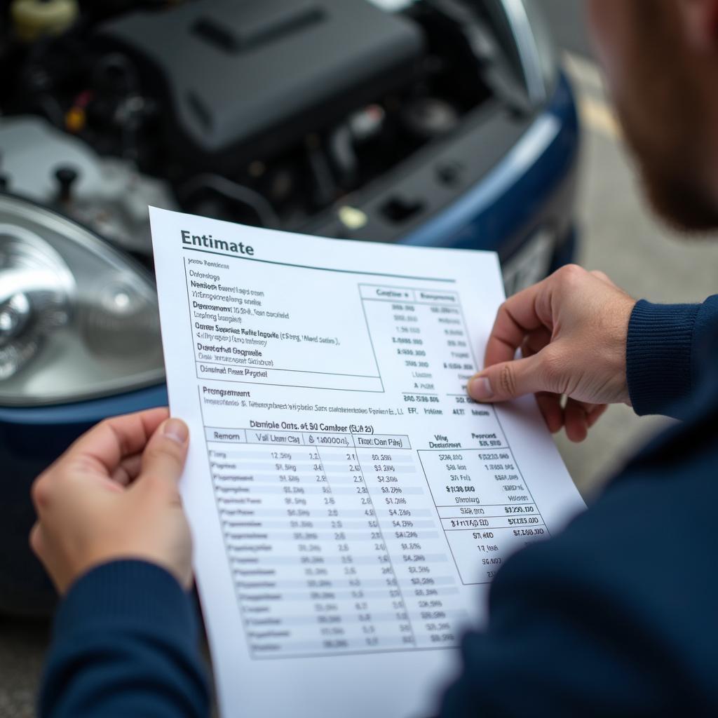 Car owner discussing repair estimate with a mechanic in Chingford