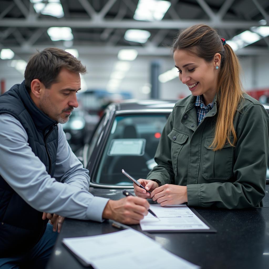 Getting a car repair estimate in Shrivenham