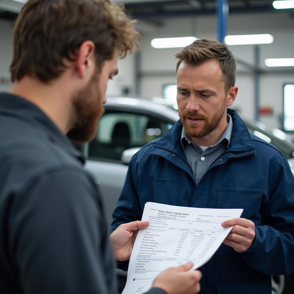 Reviewing Car Repair Estimate