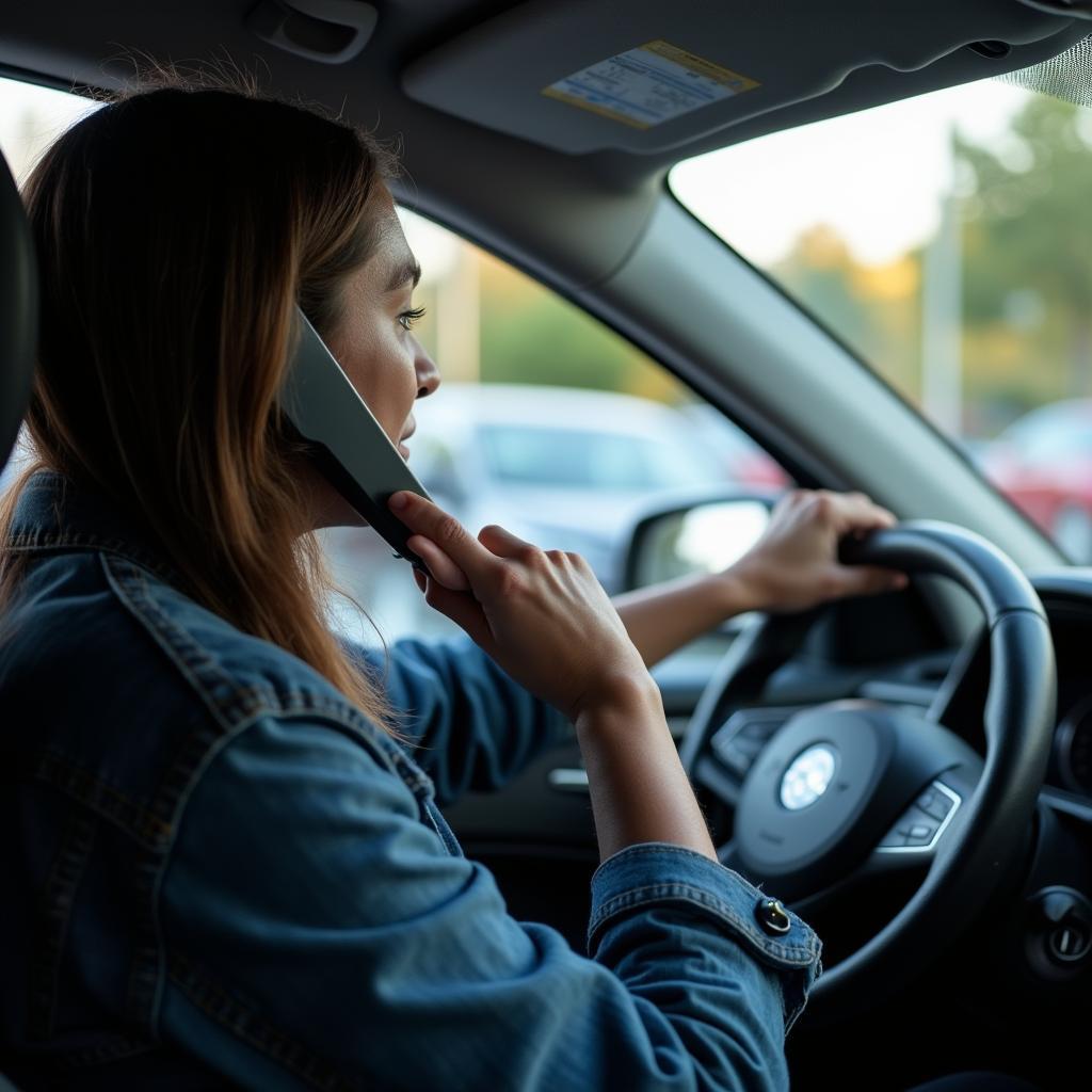 Car Repair Shop Customer Using Telephone