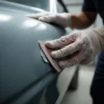 Sanding Down a Car Repair Spot