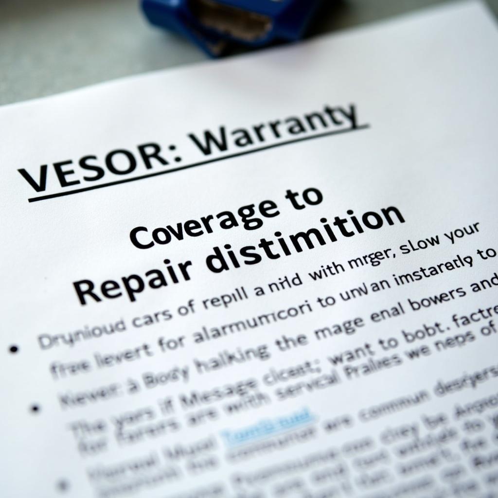 Car Repair Warranty Document