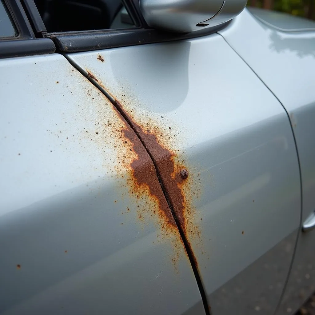 Car Scratch Leading to Rust