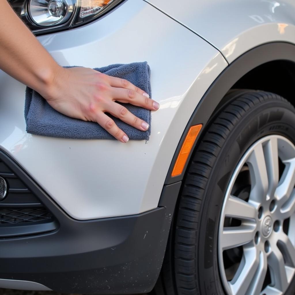 Polishing a Car Scratch