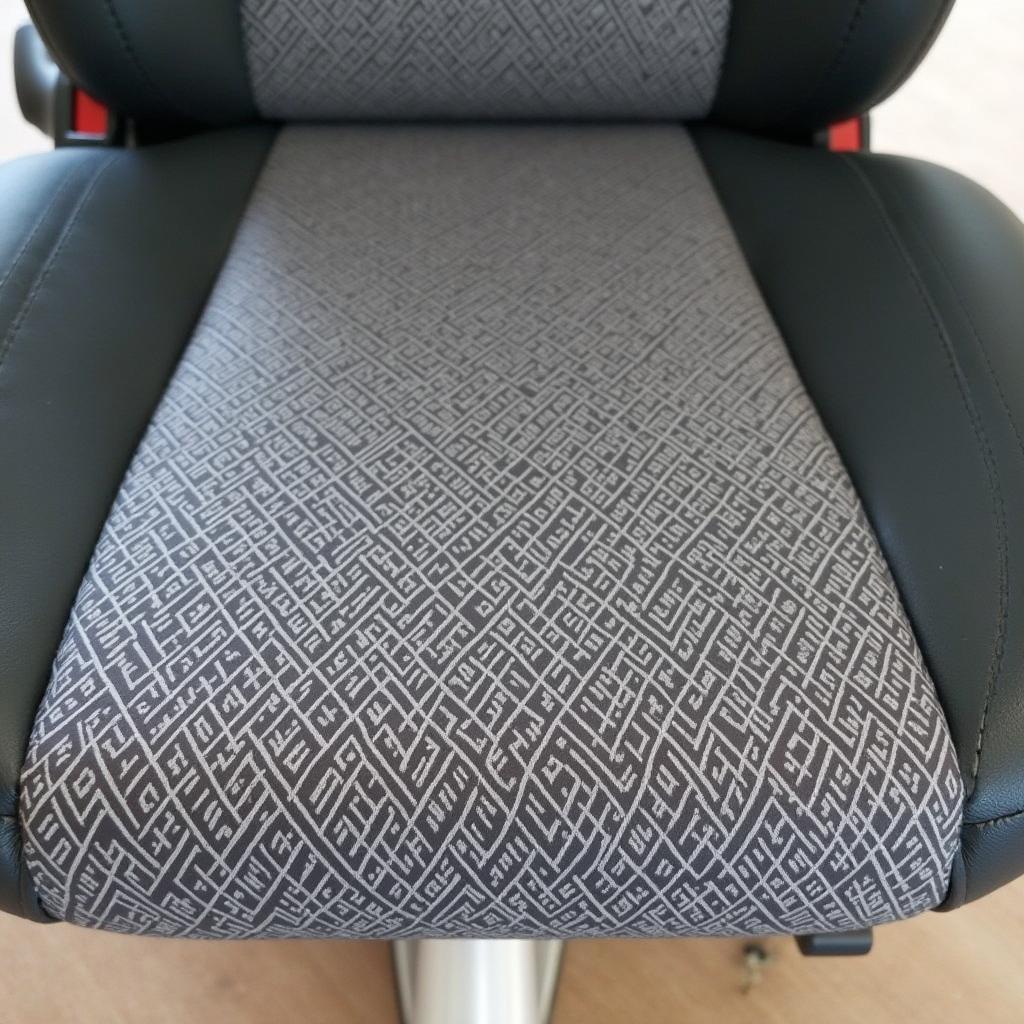 A fabric car seat after repair