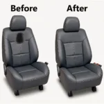 Car seat hole repair before and after