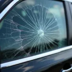 Car Side Window Glass Damage