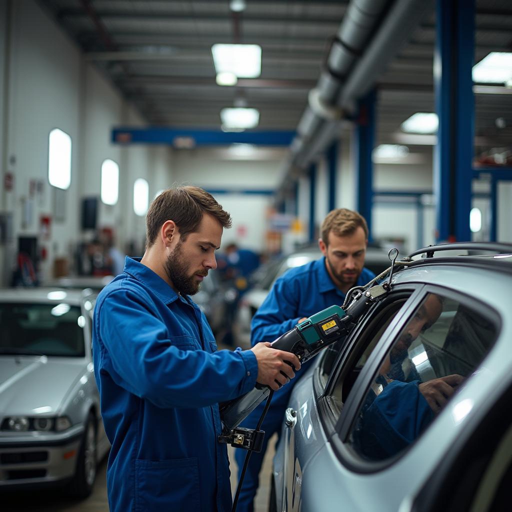 Car sunroof window repair shop