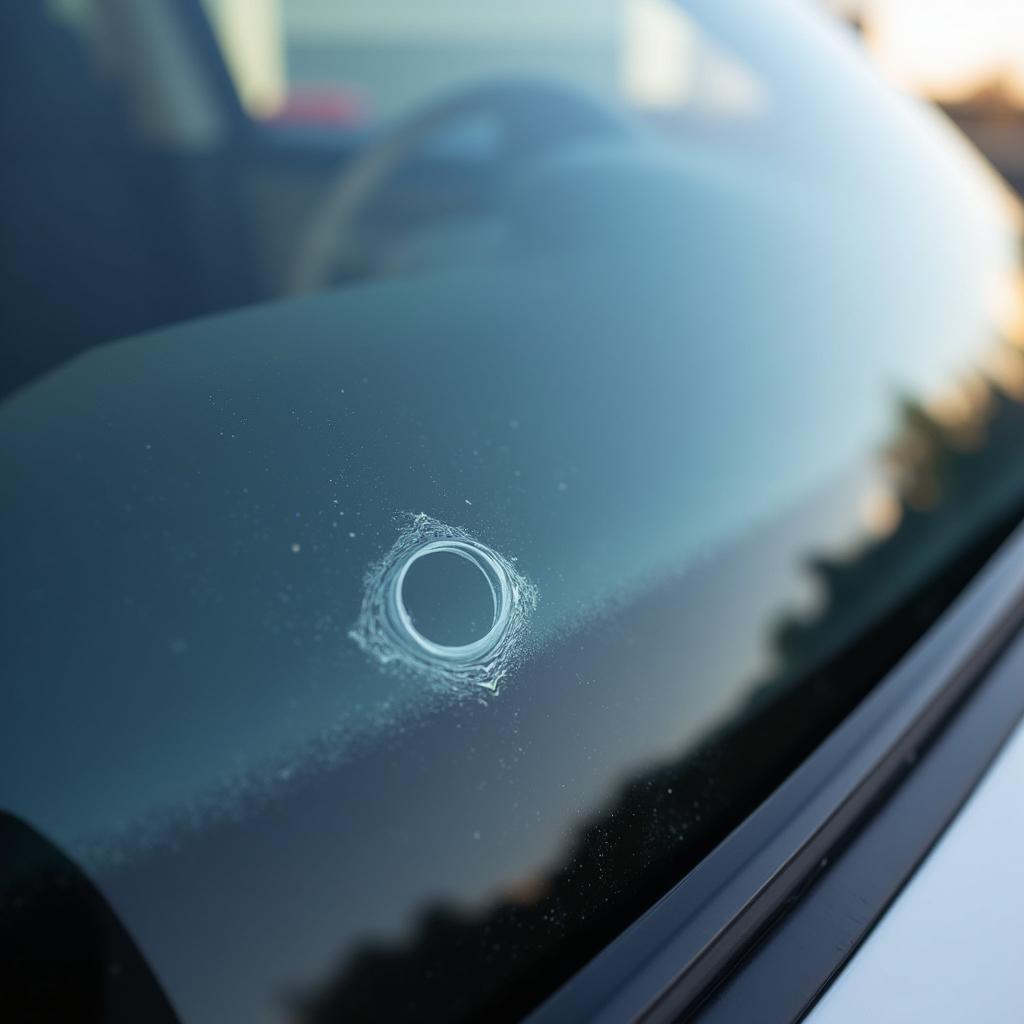 A car window after a chip repair