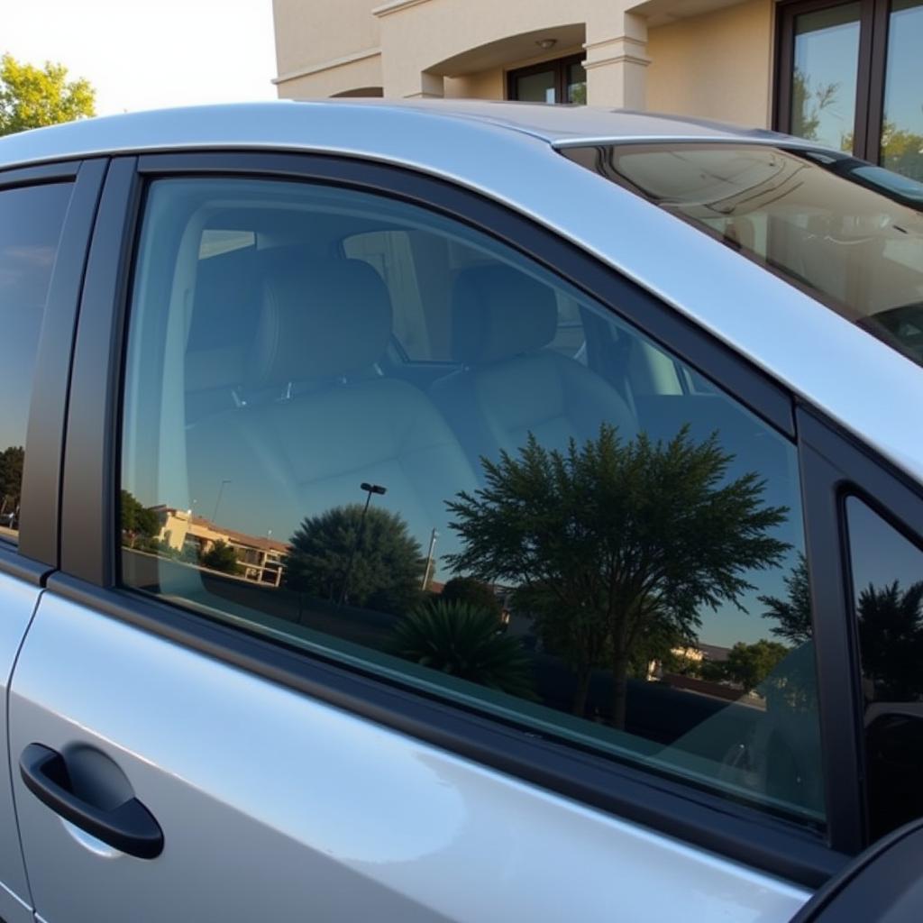 Car window shining after scratch repair in Dubai