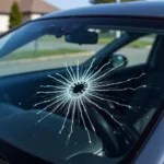 Car Window with Crack in Clayton