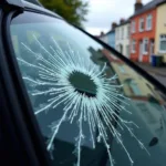 Car window with a large crack in Limerick