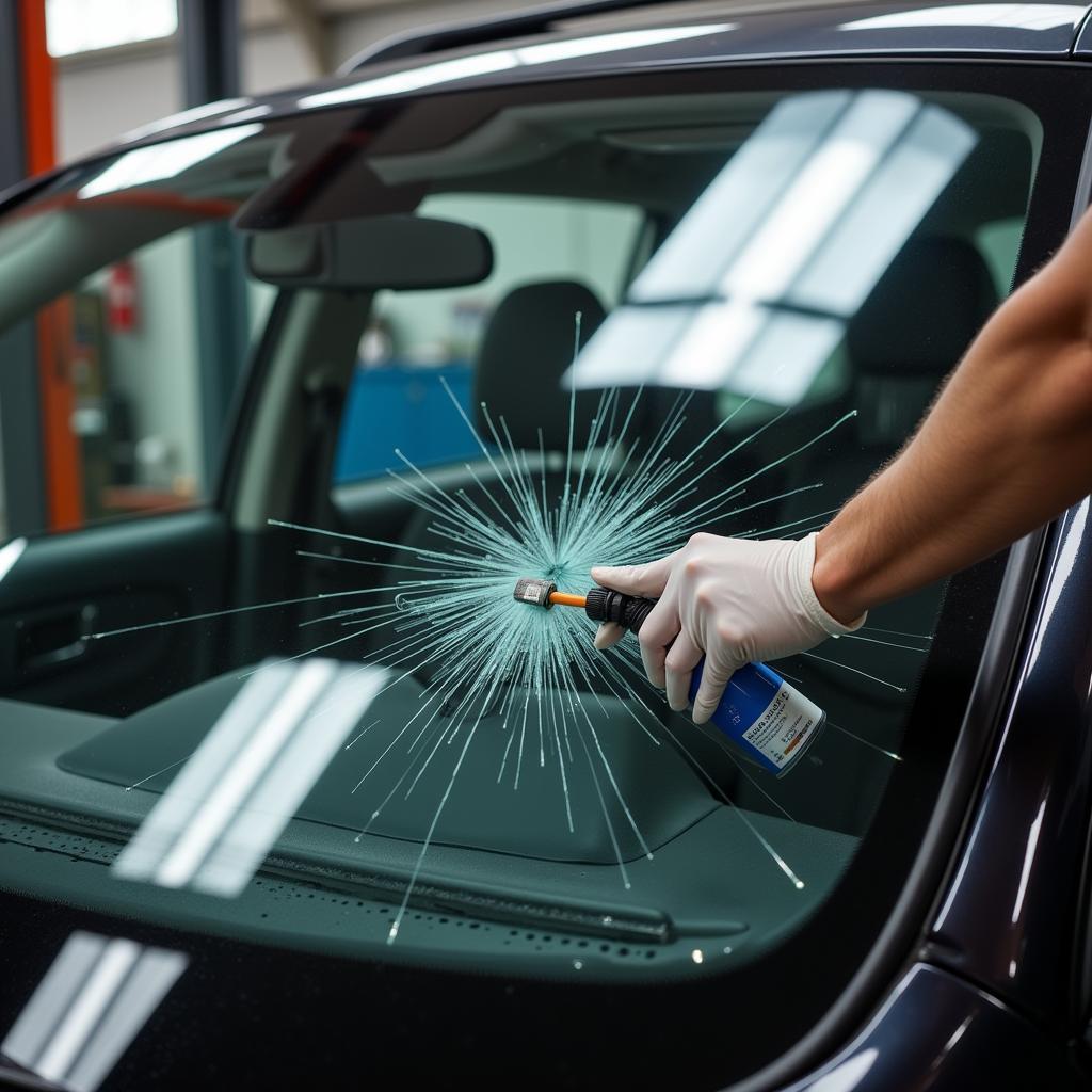 Repairing a cracked car window in Fairfield, CA