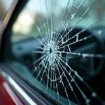 Car Window Damage from Rock