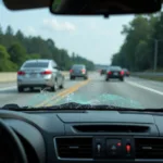 Car Window Damage on Highway 6