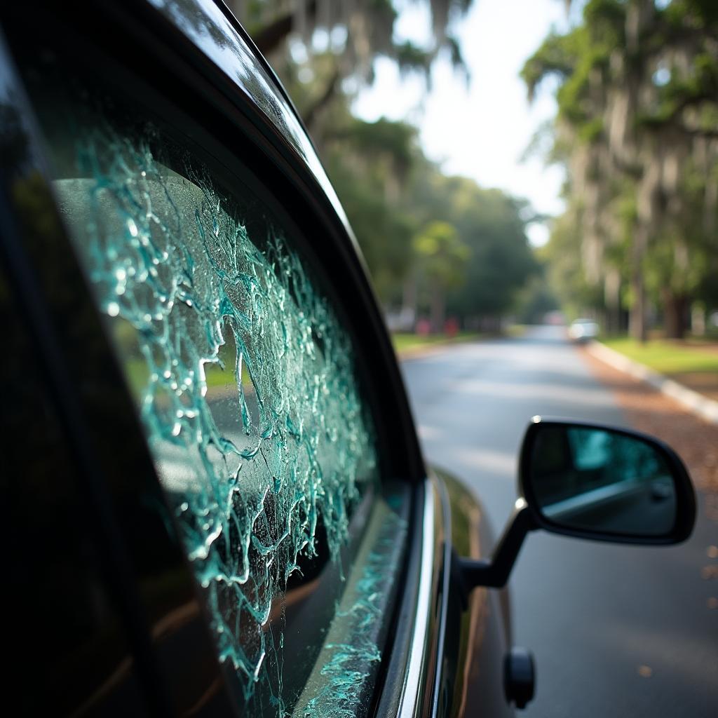 Car Window Damage in Savannah