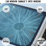 Different types of car window damage