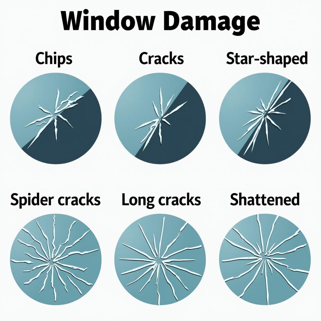 Different types of car window damage