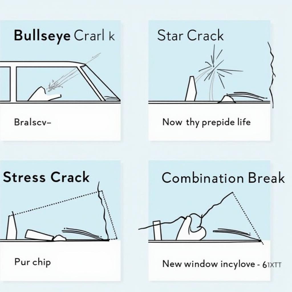 Different types of car window damage