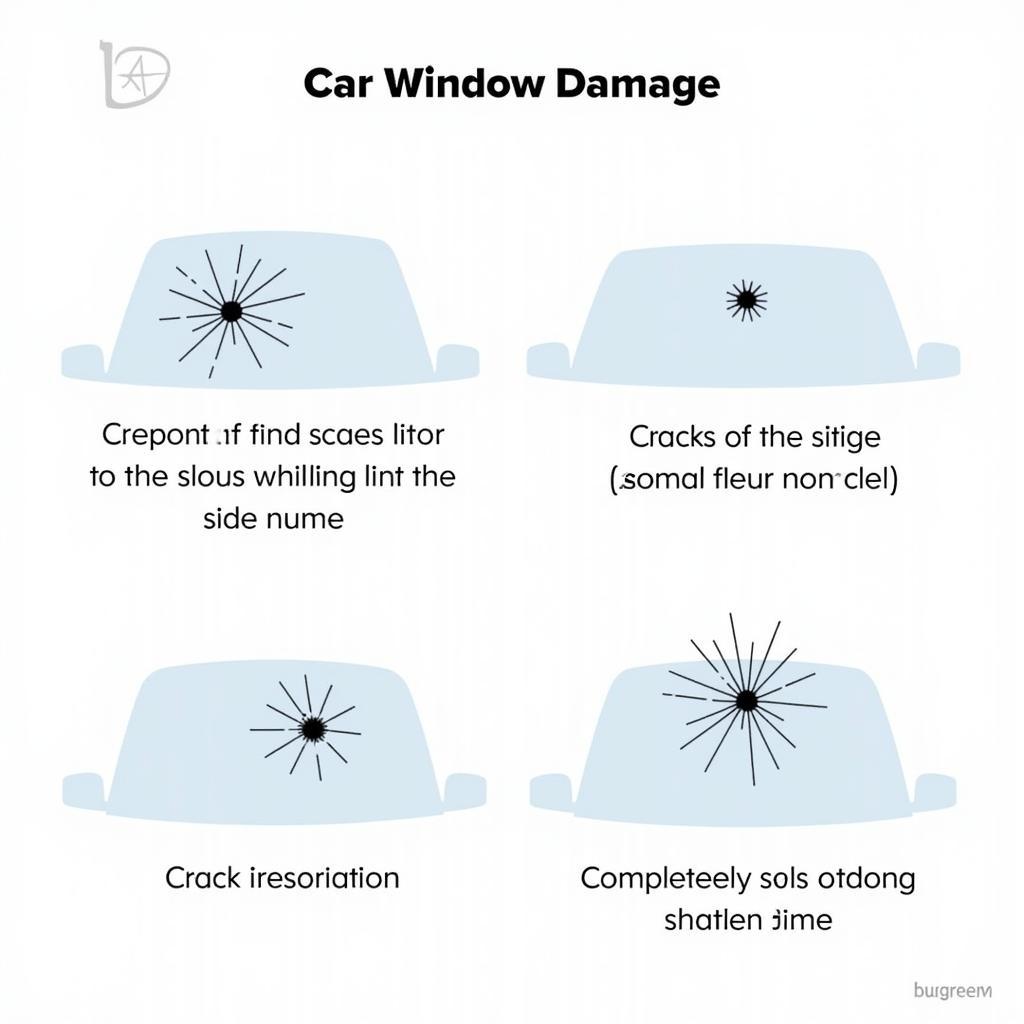 Different types of car window damage