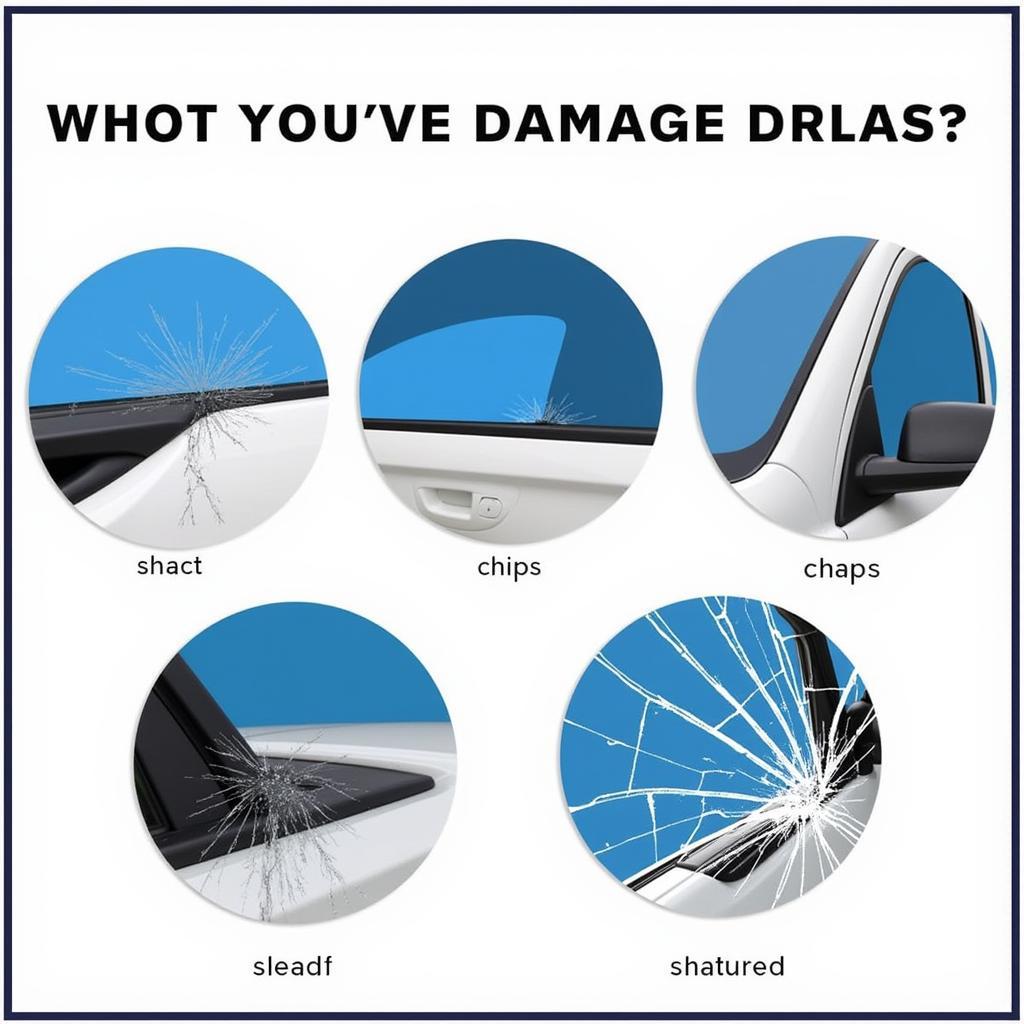 Different types of car window damage