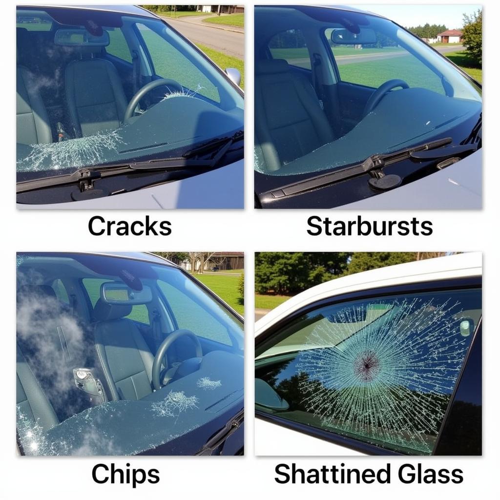 Different types of car window damage in Tillamook