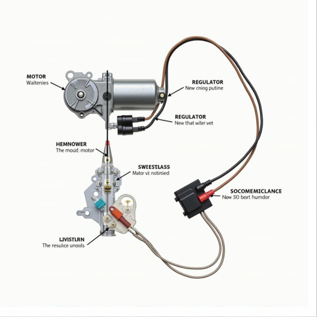 Car window motor components diagram