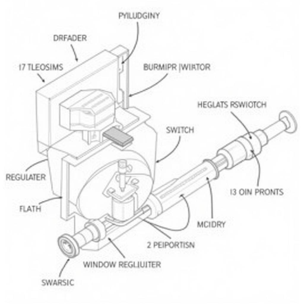 Car Window Motor Diagram Showing Components