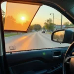 Car window moving slowly in San Antonio heat