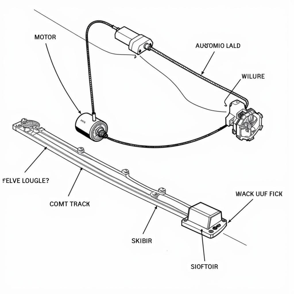 Car window regulator components diagram