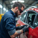 Adelaide Car Window Repair Technician at Work