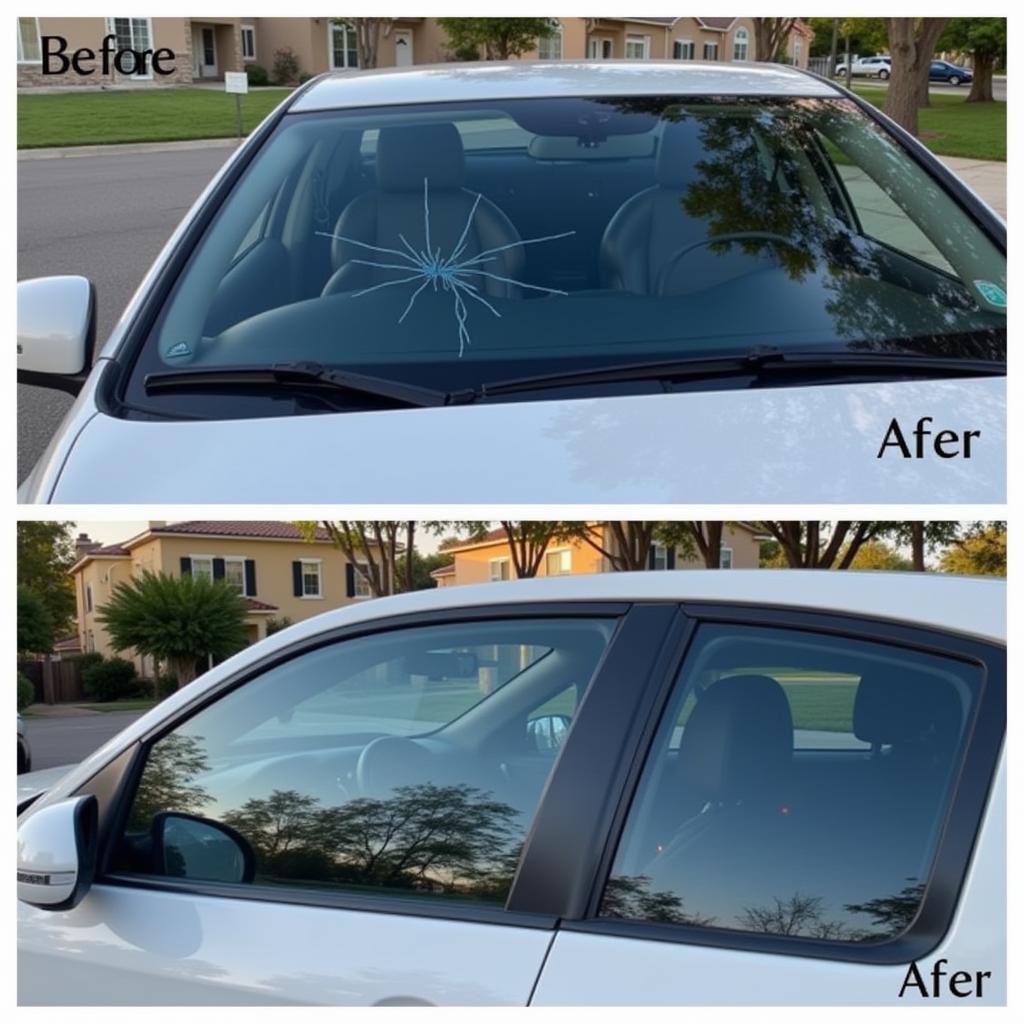 Car Window Before and After Repair