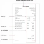 Car Window Repair Estimate Breakdown