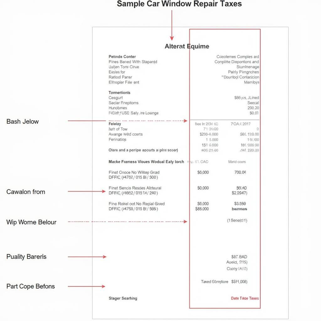 Car Window Repair Estimate Breakdown